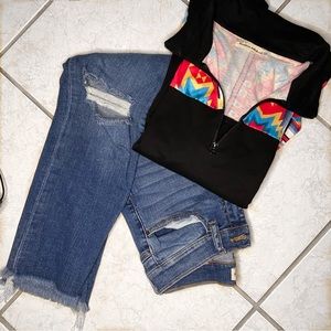 Sneak Peek Cropped Blue Jeans